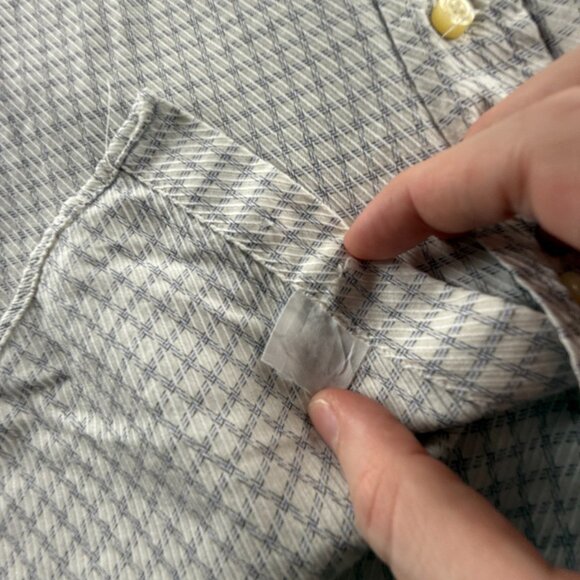 Etro Milano Italy Size 42 Button Up Shirt Long Sleeve Blue White Check Woven - Picture 13 of 14